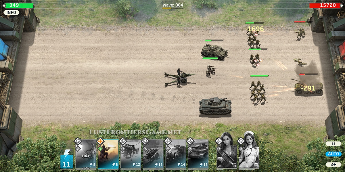 Card combat screen in Lust Frontiers